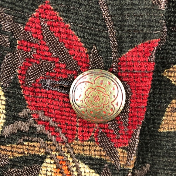 Coldwater Creek 2 Metal Button Leaf Print Blazer - Picture 7 of 15